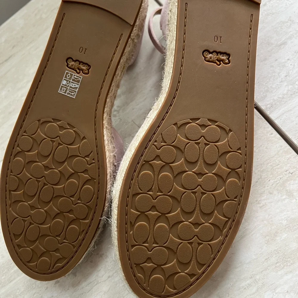 COACH DILLON Lilac/Light Pink Espadrille Sandals - Picture 8 of 8
